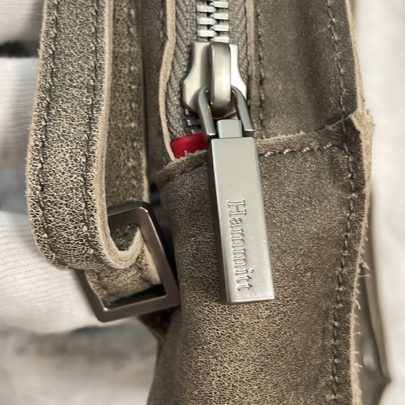 Hammitt Hunter Pewter Mini Backpack Stone Colored Soft Leather Lightweight - Picture 4 of 10